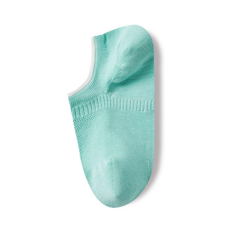 Women's Spring and Summer Thin Mesh Pure Cotton Shallow Mouth Antibacterial Invisible Boat Socks