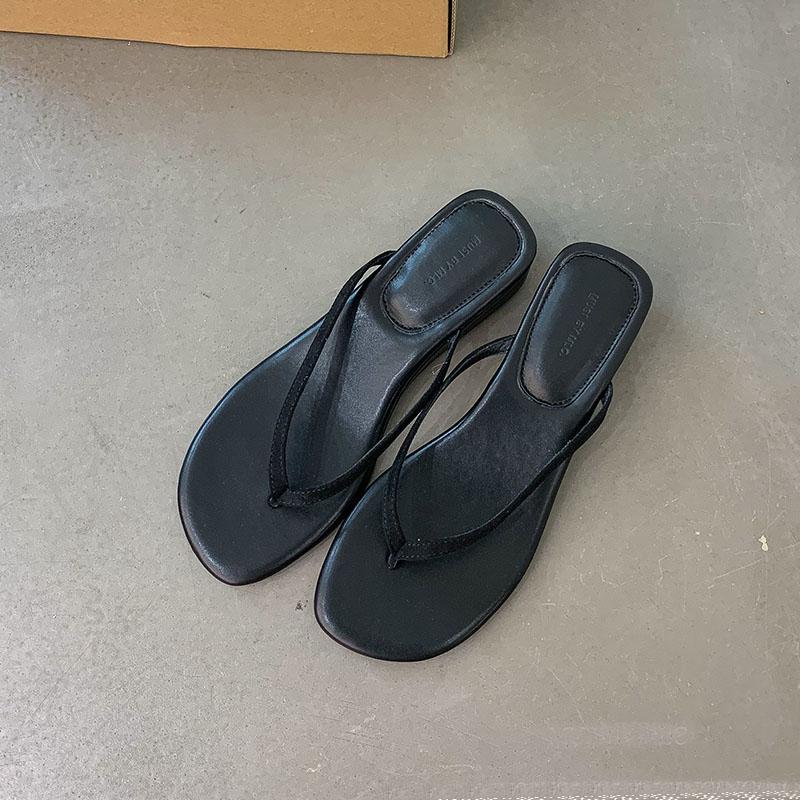 Fashion Fashion Round Toe Ladies Wedges Slippers Shoes Footwear Low Heel Women Slippers Wedges Shoes Female Slides Sandals Flip flops