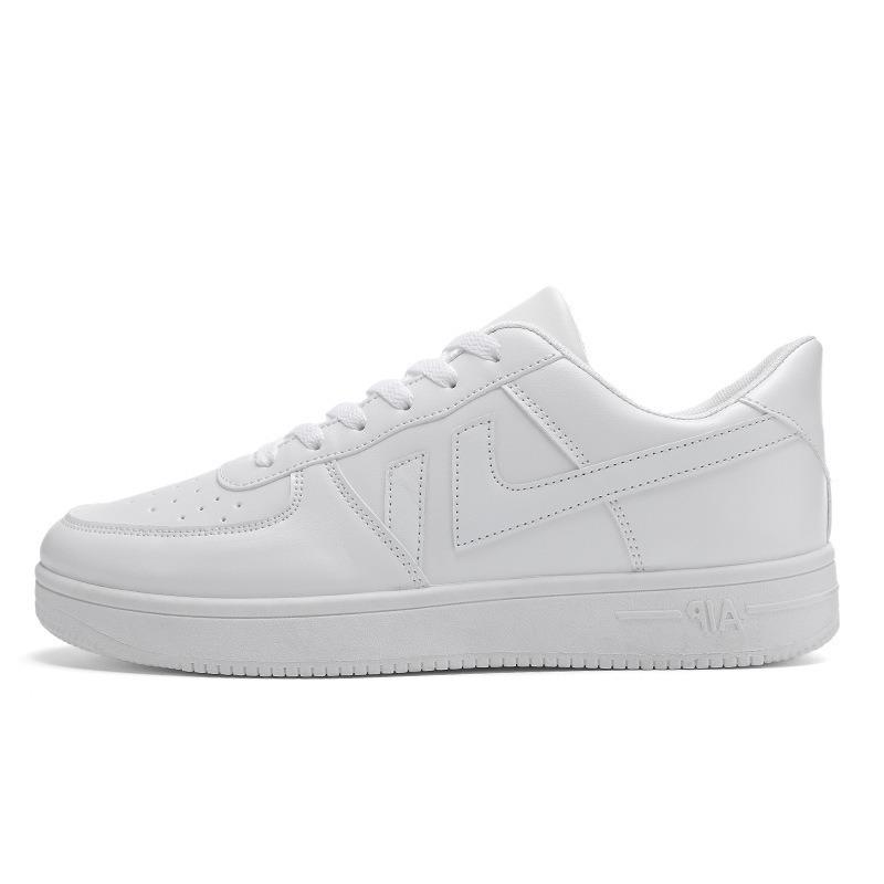 Comfortable Low Top Lace Up Men Breathable Thick Sole White Casual Board Shoes