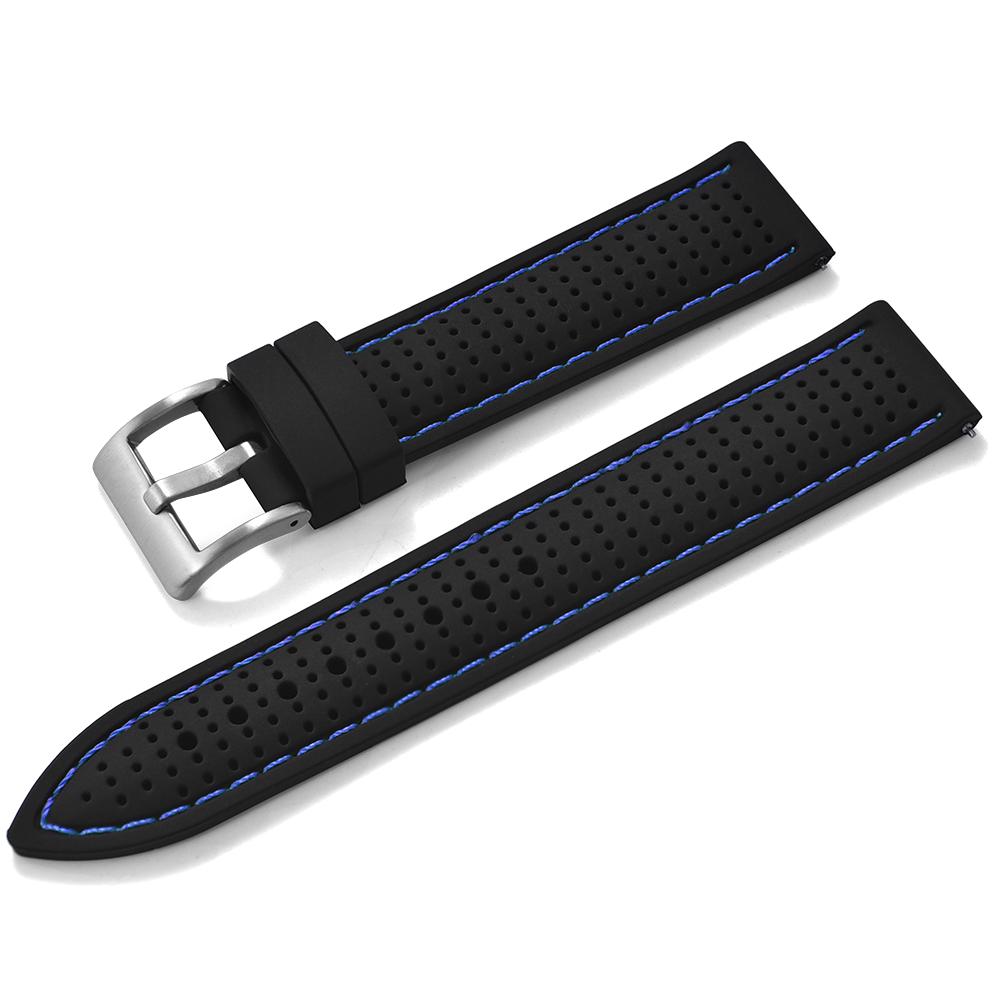 Quick Release Sport Silicone Watch Band - Breathable Waterproof Soft Rubber Strap Universal Fit 18mm 20mm 22mm For Men Women