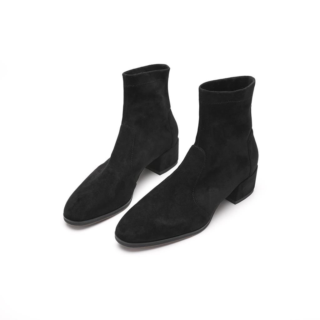 ~ Internet celebrity fashion British short boots four seasons thick super high heel women elastic thin confidential hair