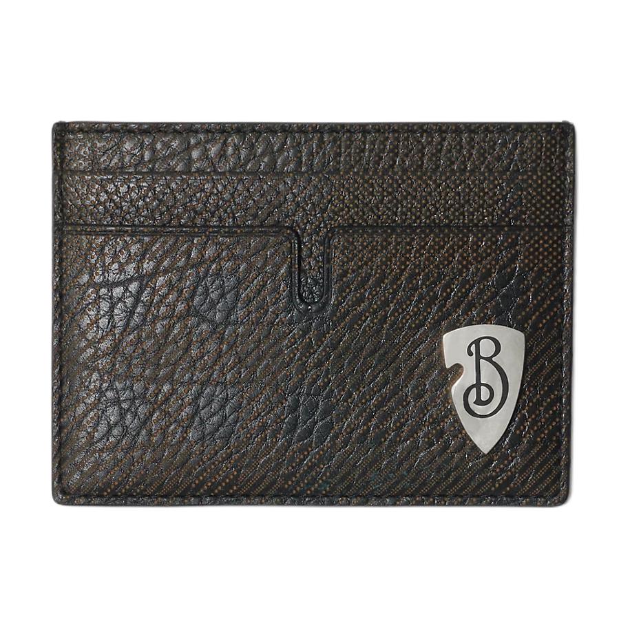 Burberry B-Shield Metal Front Calfskin Card Holder For Men Slate Color Basic+Dust Bag аспидный