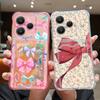 Card Pocket Bag Clear Phone Case For Xiaomi 14T 13T Xiaomi 14T 13T Pro Colorful Bowknot Printed Shockproof Soft Silicone Cover