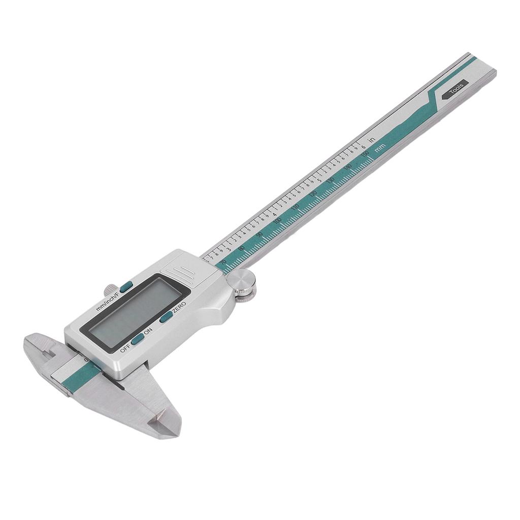 Digitaler Messschieber 0 bis 150 mm 0 bis 6 Zoll Hochpräzise LCD-Anzeige Elektronischer Nonius aus Edelstahl