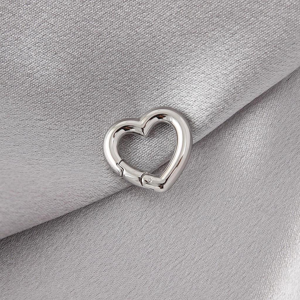Polished Stainless Steel Heart & Round Spring Ring Buckles for DIY