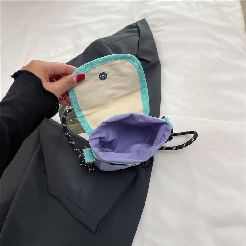 Nylon Crossbody Bag Mini Patch Color Block Design for Women Men Compact Phone Purse for Outdoor Events Travel