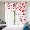 2Pcs Cute Valentines Day Curtain Valentine'S Red Pink Heart Love Decor Curtains For Decoration Suitable For Living Room Bedroom
