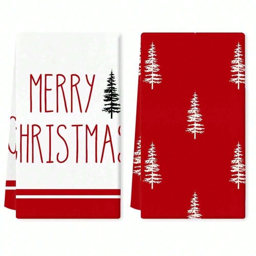 1pc/2pc/4pc/pack Christmas Scrub Sponge Creative Kitchen Dish Cloth Festive Cleaning Decor for Home & Table Kitchen Dish Towel Xmas Cleaning Supplies