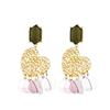 Heartshaped Elegant Alloy Earrings With Multilayer Tassels Women For
