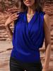 Women's Spring/Summer 2026 Sleeveless Satin pleated vest – European & American style sexy shirt