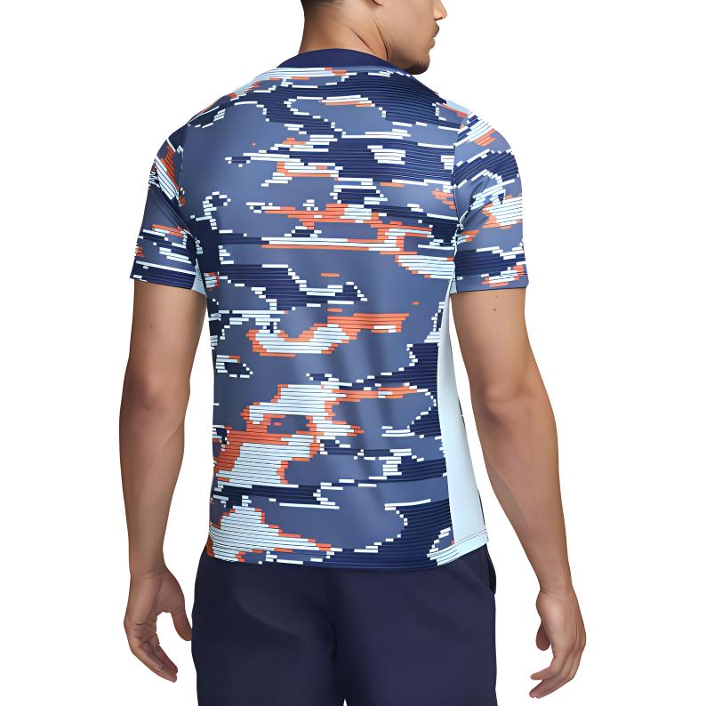 Nike Niederlande Akademie Professionelle Camouflage Lässiger Pullover Kurzarm T-Shirt Herren Tops Blau Weiß FJ2732-492