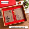Chinese Style Gift Set: A5 Notebook, Bamboo Insulated Cup, USB Flash Drive, Engraved Gift Box
