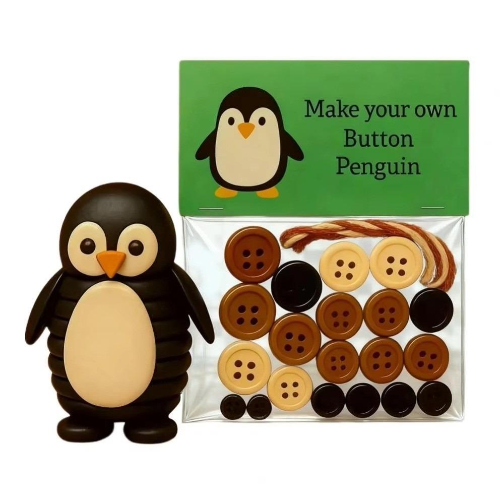 Handmade Christmas Button Ornament Making Set With Colorful Button String Creative DIY Button Ornaments Animal