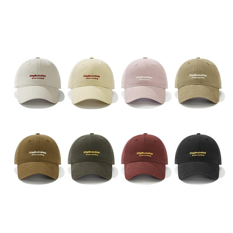 Embroidered baseball cap spring new casual couple showing small face big head circumference cap trendy brand