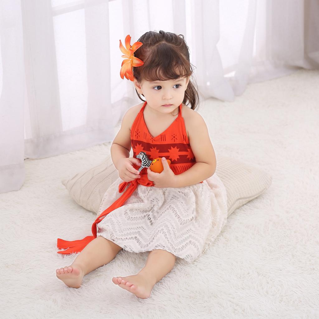 2018 INS Kids' European and American Christmas Outfits, Moana Princess Dress, Moana Children's Dress, Girls' Dress