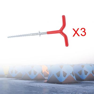 3 Pieces Ice Auger Drills, Tent Stakes Screw,Fixed Nails,Winter Fishing Nails for Winter
