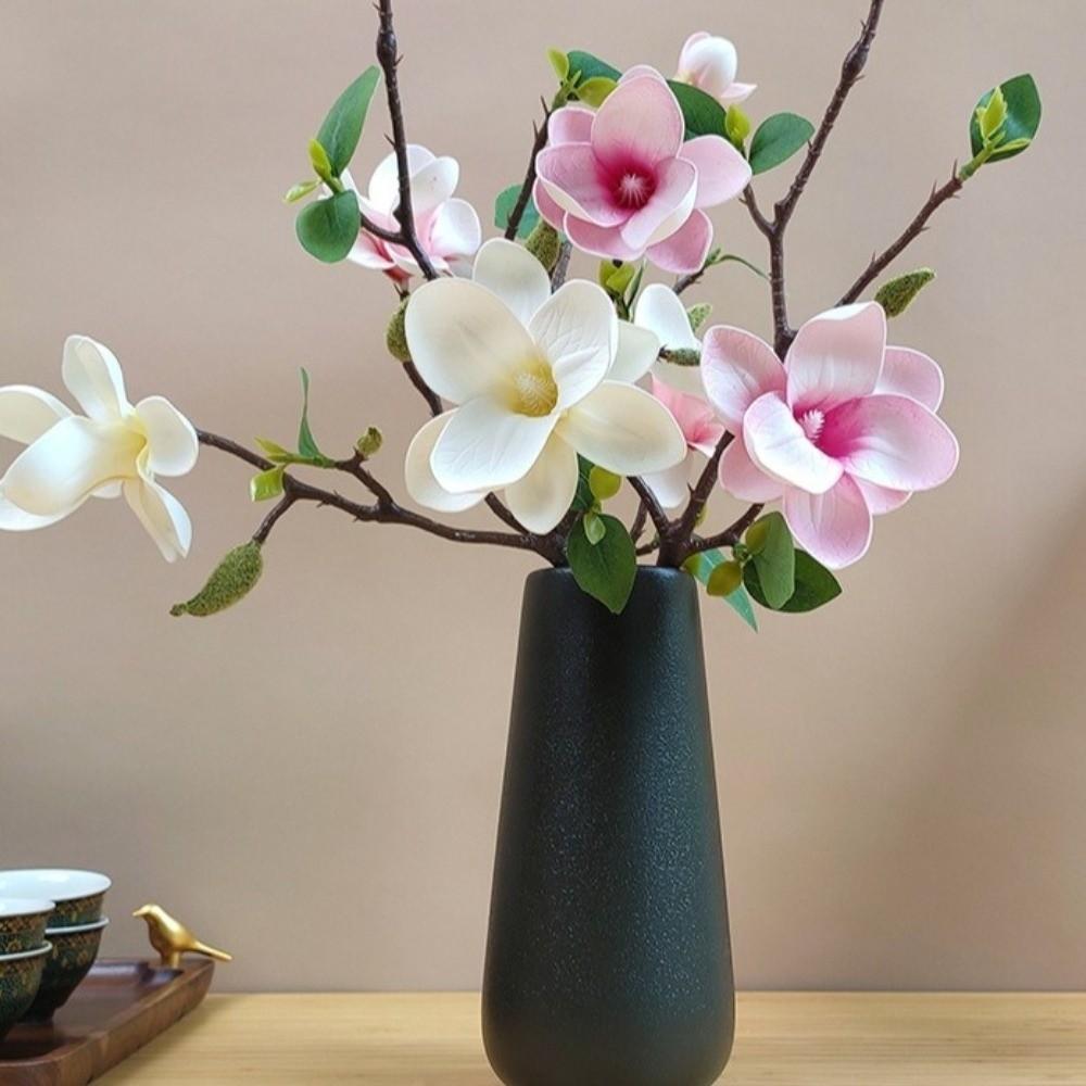 Realistische Haptik Künstliche Orchideenblüten Langer Ast Magnolienzweige Bürodekoration