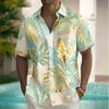 Camicia Hawaiana da Uomo Foglie di Palma Palma da Cocco Piante Tropicali Camicie Tropicali Camicia Aloha Manica Corta