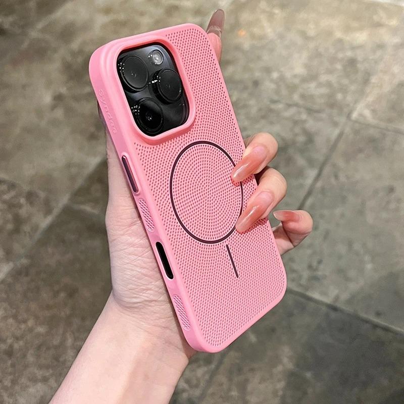 

Охолоджуючий корпус з тепловідведенням Для iPhone 16 15 14 13 12 11 Pro Max 16 Plus Для Magsafe Магнітний Дихаючий Чохол для Бездротової Зарядки For iPhone 14 Plus