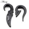 Alisouy 2 pièces 2-8mm couteau noir acrylique spirale bouchons d'oreille civière expanseur Tunnels cônes jauges boucles d'oreilles corps Piercing bijoux