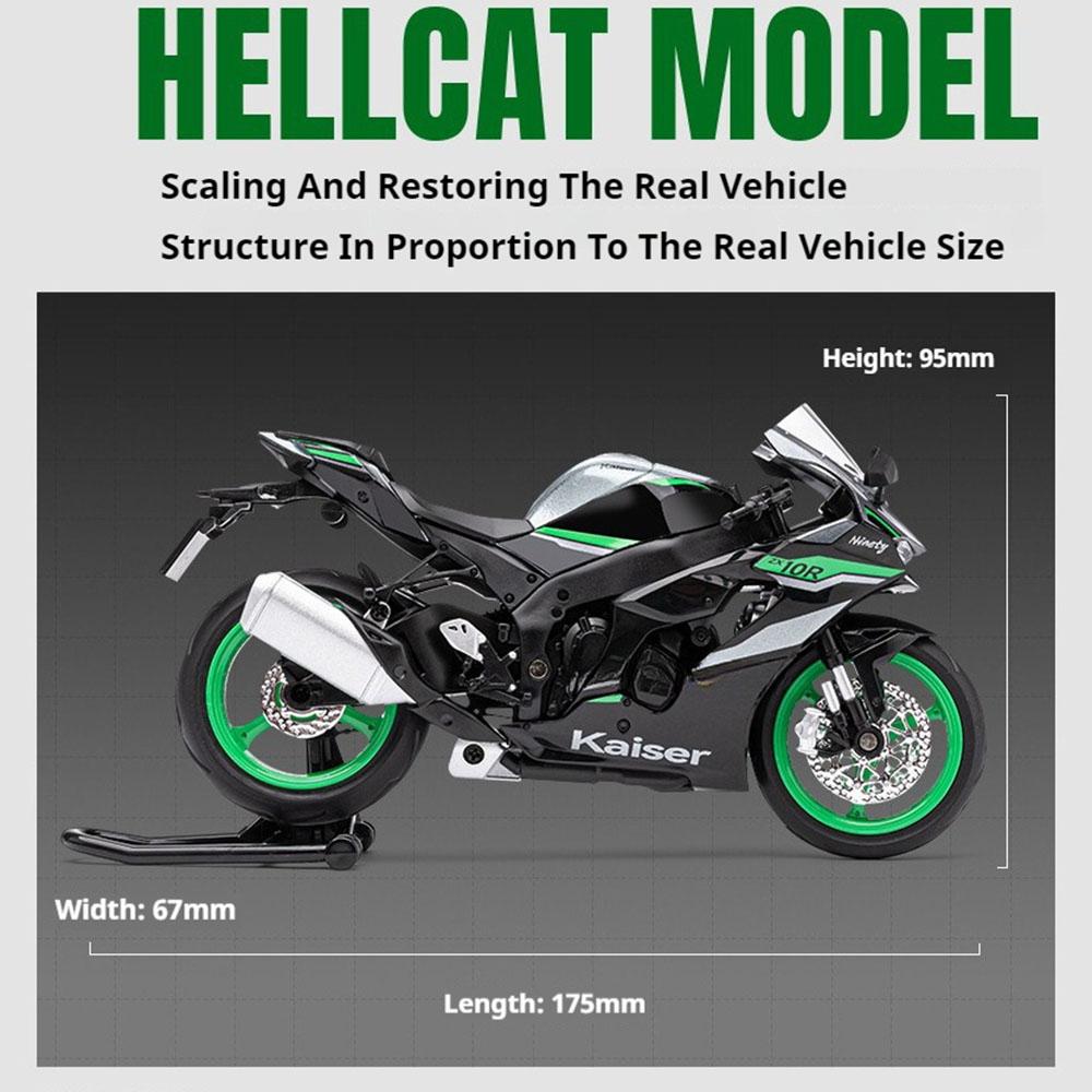 1:12 Ninja Zx-10R Motorcycles Toy Car Models Metal Diecast Sound Light Shock Absorption Racing Motors Ornament Vehicles For Kids