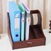 Wooden Desktop File Holder & Vertical Book Stand Organizer