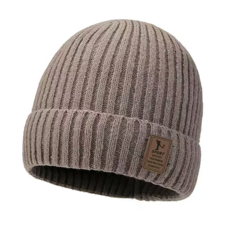 Knit Beanie Hat With Letter Embroidery For Winter Warmth And Casual Style