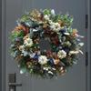 Fall Wreaths White Pumpkin Leaves Front Door Wreath Rustic Decor Sign Decorations For Porch Thanksgiving Fireplace Patio