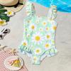 Girls' Floral Sling One-piece Swimsuit - 2025 New Style, Small To Medium Sizes