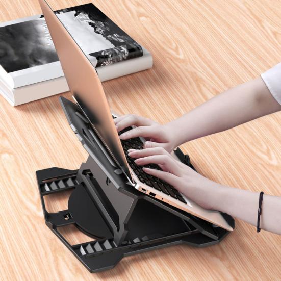Suporte Ajustável para Laptop Alta Estabilidade Forte Capacidade de Carga Compacto Portátil Giratório Multi-Ângulo Antiderrapante Suporte para Notebook