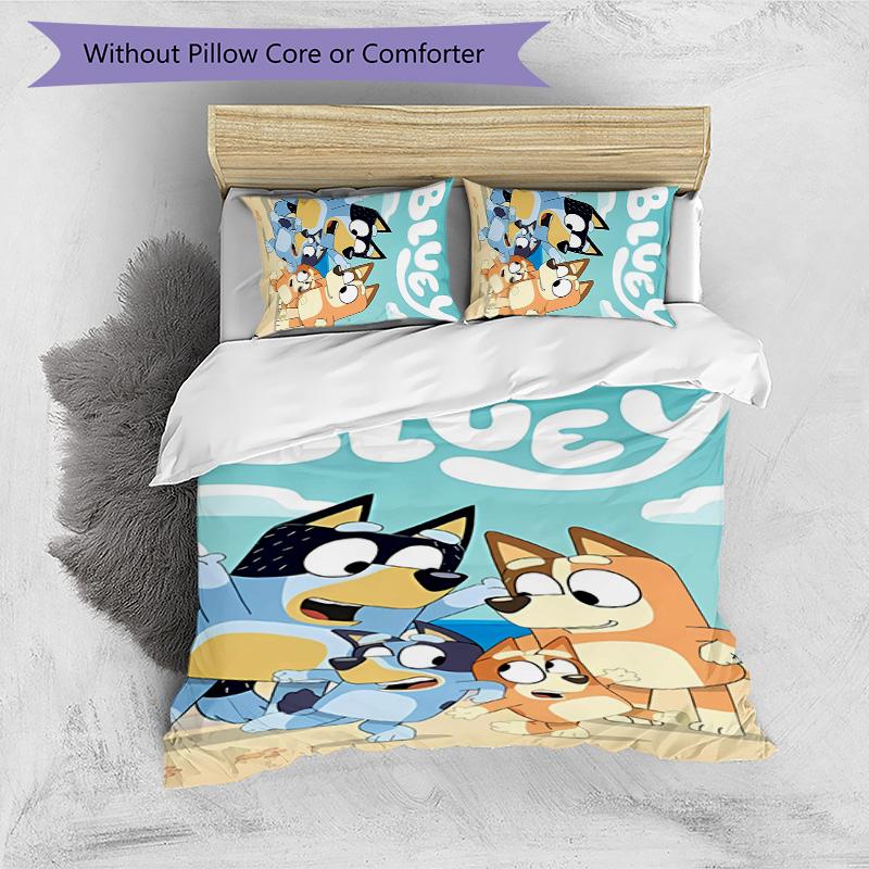 3pcs Bluey pattern bedding set duvet cover set includes duvet cover &pillowcases,perfect all season bedroom decoration&gift
