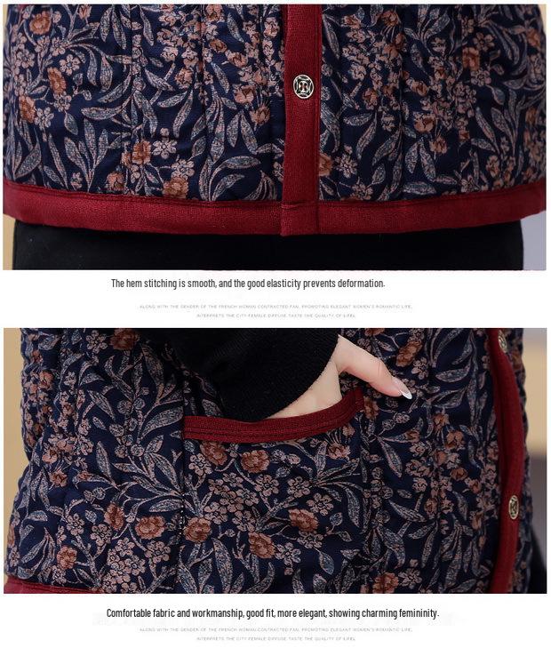 Warm Plus-Size Camel Down Vest with Fleece Lining for Middle-Aged and Elderly Women