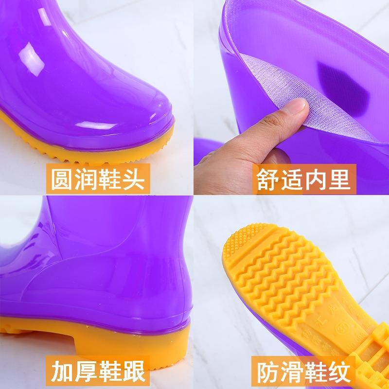 High tube rain shoes water shoes women's adult long tube water boots wear rain boots women's fashion waterproof and non-slip rubber shoes summer
