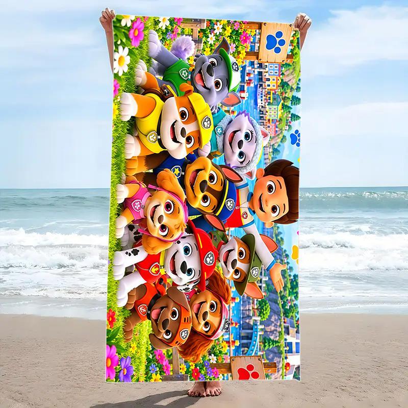 Paw Dogs Print Beach Towel, Large Soft Quick Dry Towel for Beach Camping Swimming