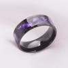 Able Universal Stainless Steel Ring For Men And Women Romantic Black Purple Gradient High-end Retro Ring Wedding Jewelry