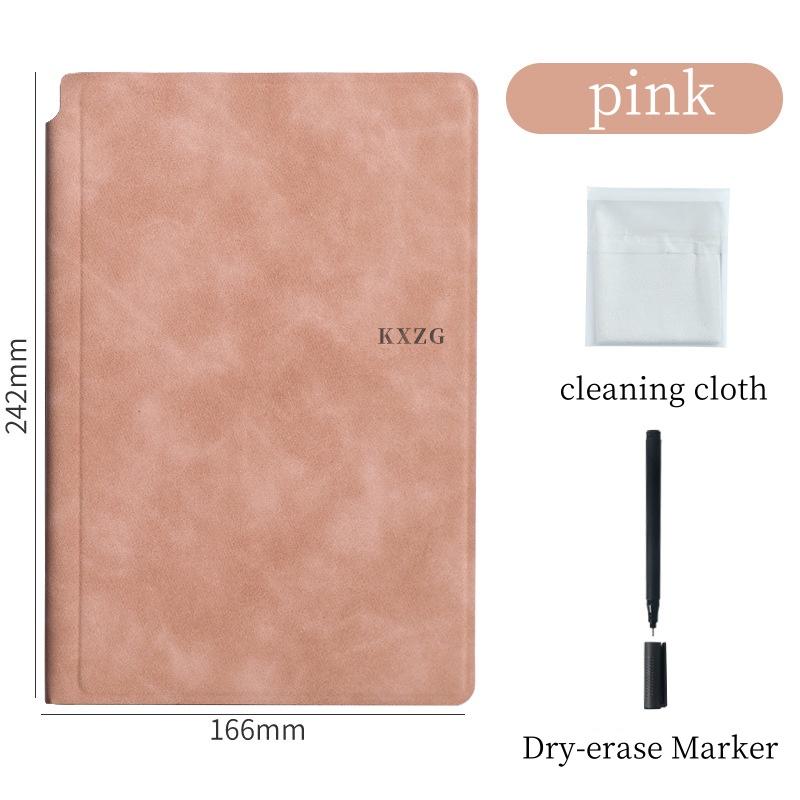 A1 Reusable Whiteboard Notebook Set With Whiteboard Pen Erasing Cloth Leather Memo Pad Weekly Planner Portable Stylish Office