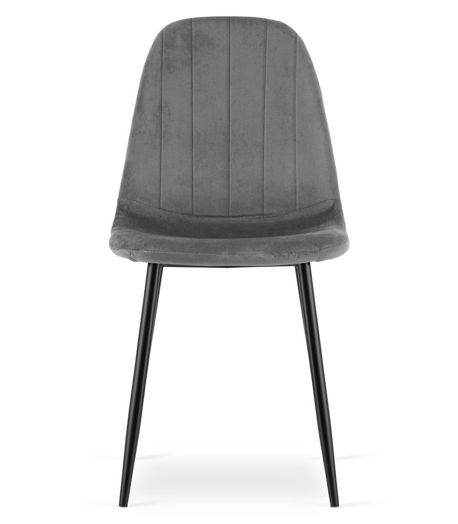 PADVA chair - dark gray velvet / black legs x 2