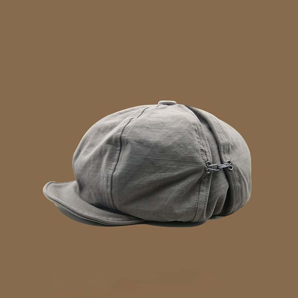 Asymmetric Retro Octagonal Hat Big Head Circumference Women Artist Hat Casual Cloud Beret Cap  Men