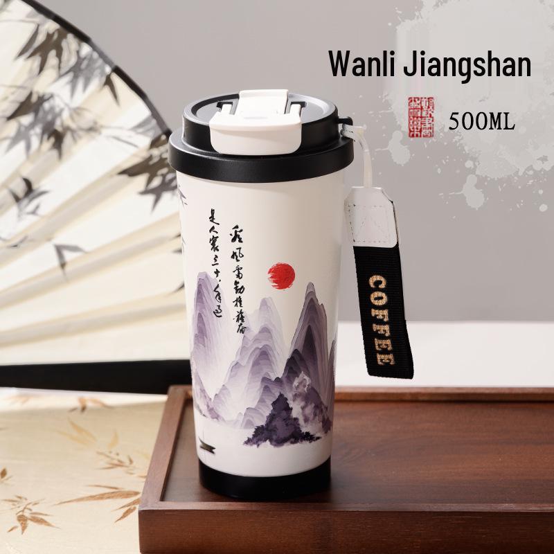 2024 Crayon Shin-chan Isolierter Stroh-Kaffeebecher für Frauen - Niedlicher Doppel-Trink-Bürobecher