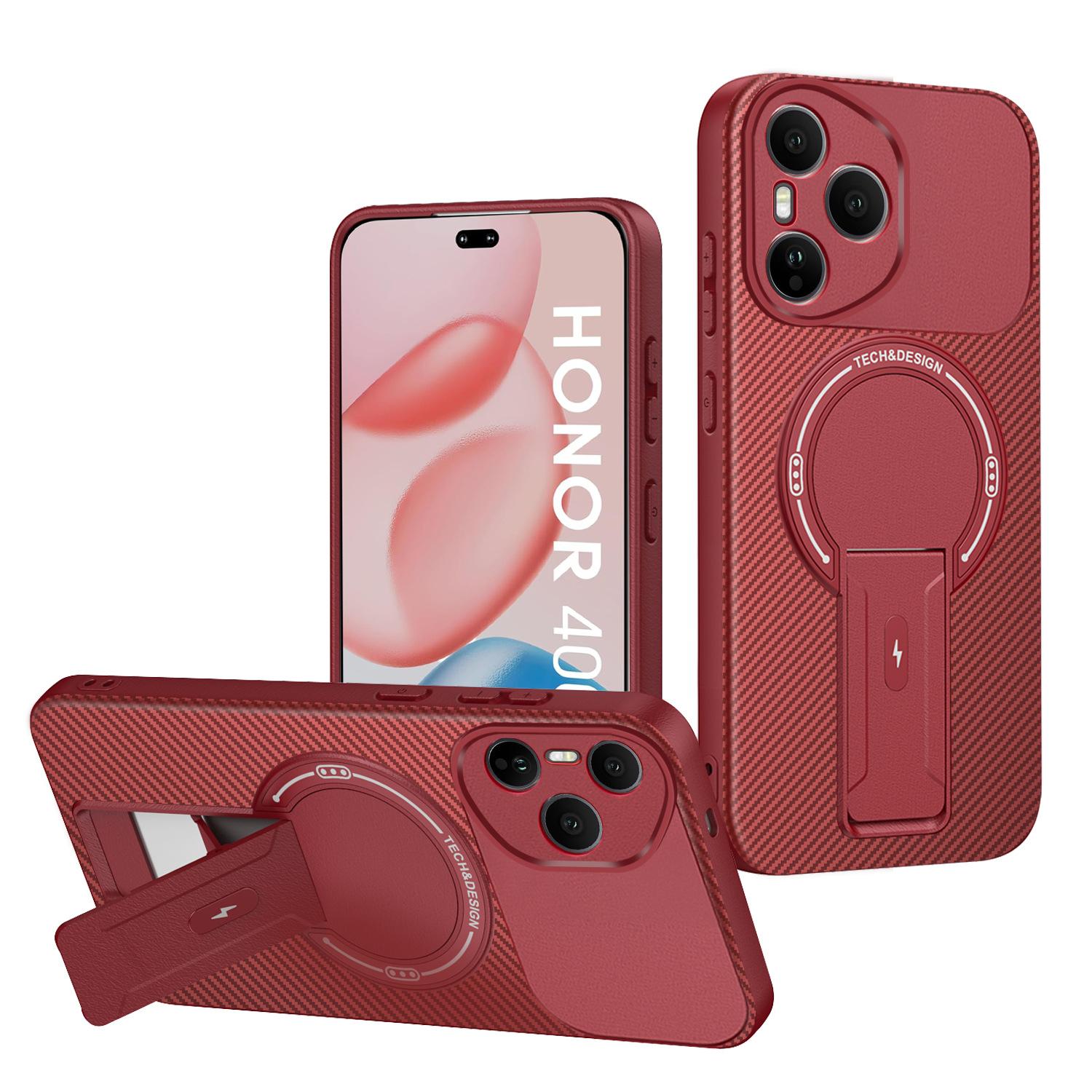 

Luxury Magnetic Carbon Stand Case For Honor 400 Pro Smart Magic 7 6 5 Lite X9C X9D X9B X6C X5C Wireless Charing Phone Back Cover Honor X5C 4G