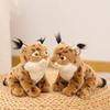 2030Cm Simulation Wild Animal Lynx Plush Toy Stuffed Sitting Spotted Brown Plushie Appeasing Gift