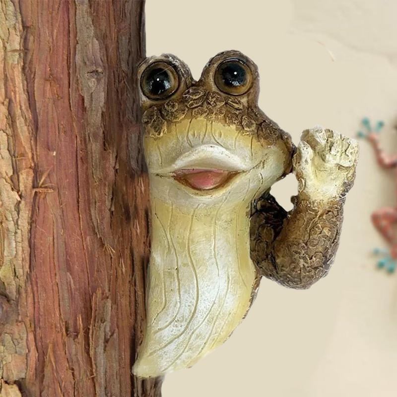 

Frog Statues For Garden Tree Decor Figurine Ornament Outdoor Tree Decor Peeking Frog Sculpture Resin Figurine Ornament For Patio