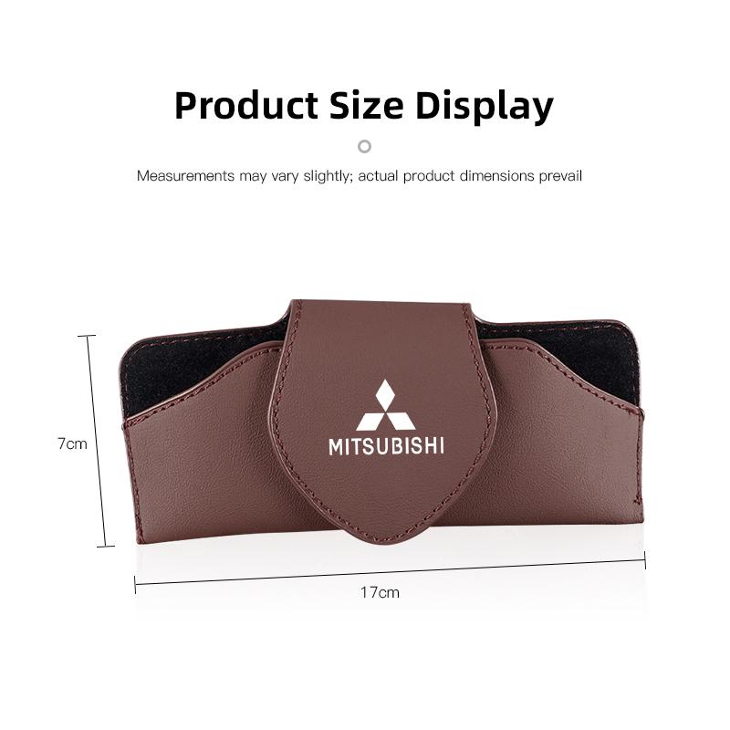 nlvc3 Car Glasses Case Sun Visor Leather Eyeglass Clip Auto Interior For Mitsubishi Eclipse Lancer Outlander Pajero Colt Delica Triton