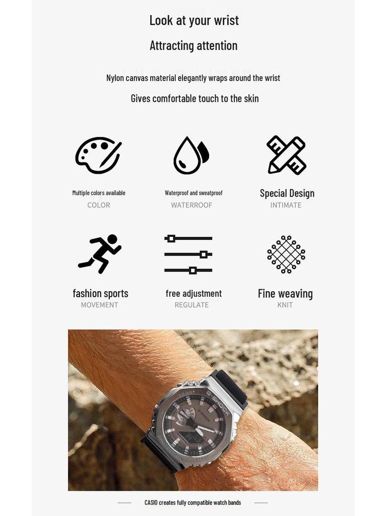 Casio Alpine Trail Loop řemínek pro sportovní hodinky G-SHOCK GA100 a DW-5600