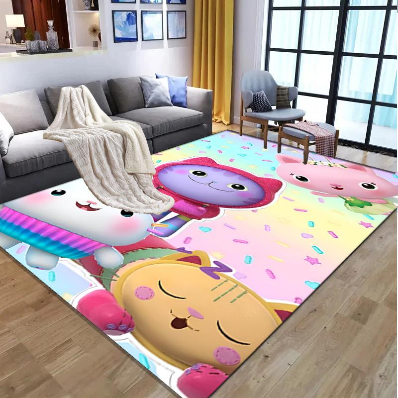 Gabby's Dollhouse Pattern Rug, Indoor/Outdoor Mat, for Picnic, Gameroom, Bedroom, Office, Living Room, Home Decor Carpet, Birthday Gift