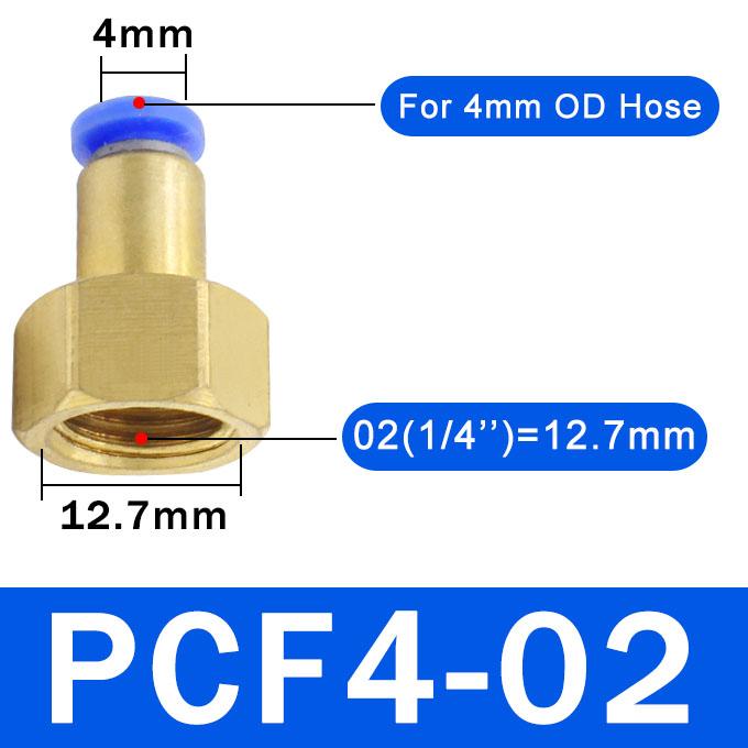 10PCS PCF Pneumatic Air Connector 4 6 8 10 12mm Hose Tube 1/8" 3/8" 1/2" 1/4" BSP Female Thread Brass Quick Pipe Joint Fitting PCV Valves 1