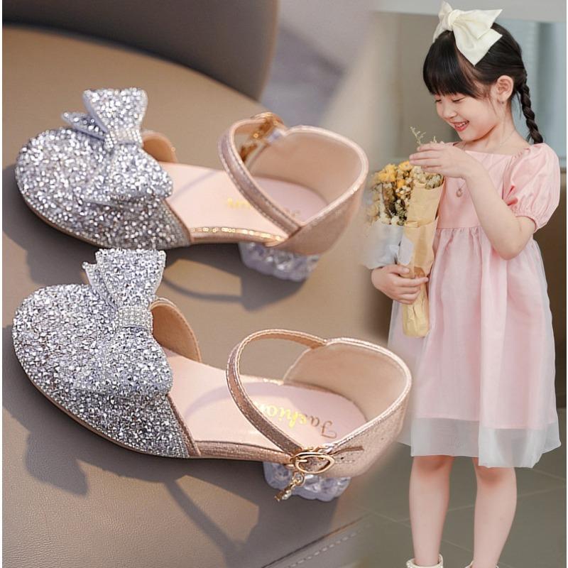 

Summer Girls Half Sandals Rhinestone Princess Shoes For Middle Big Kids 37 рожевий