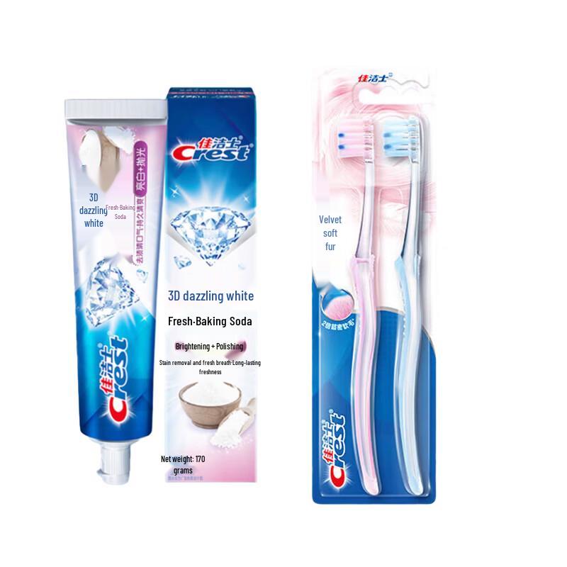 

Crest 3D White Baking Soda Toothpaste & Velvet Gum Care Toothbrush Set