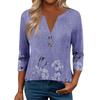 3/4 Sleeve Womens Tops For Women Henely Tops Button V Neck  Loose Fit Dressy Womens Summer Tops