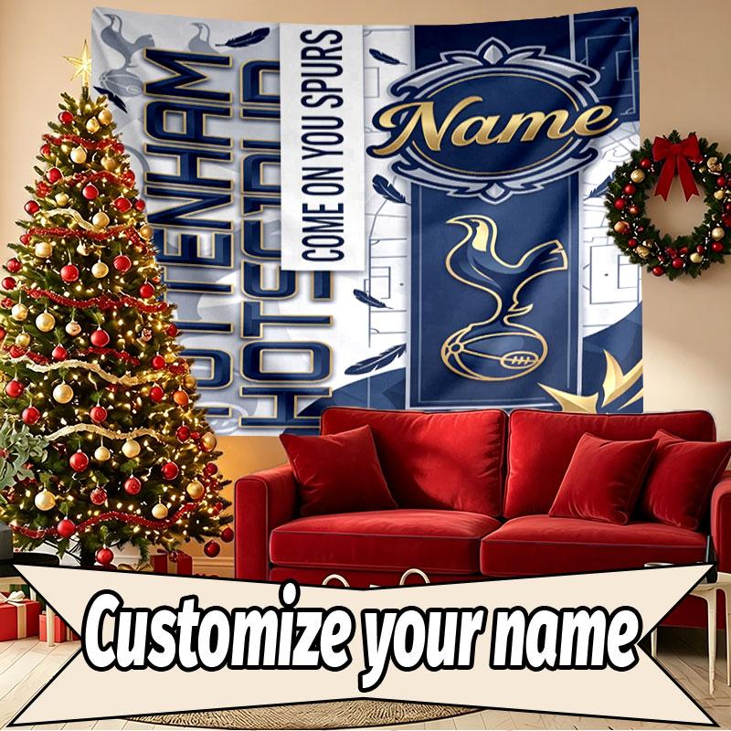 Custom Name Personalized Tottenham Hotspur Print Tapestry, Wall Art Decor, Bedroom, Dorm, Apartment, LivingRoom, Party Backdrop, Gift for Birthday